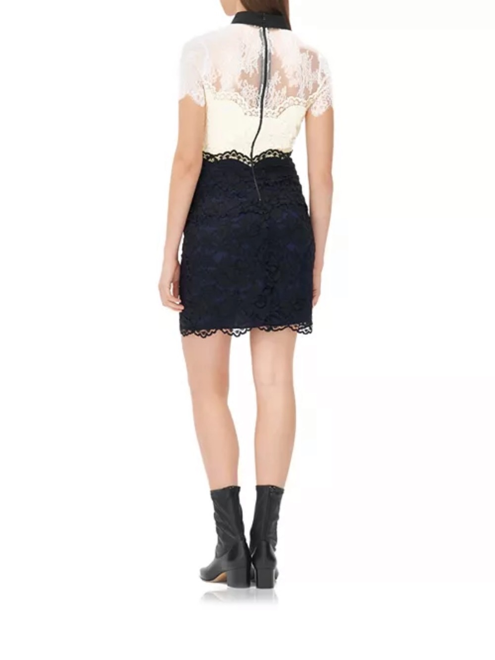 Sandro Lace Mini Dress in Cream Size 3 - Picture 5 of 6